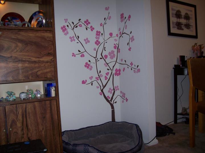 Samolepící dekorace na zeď - samolepky a nálepky - aplikace Kež růžový květ