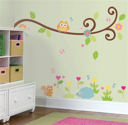 Samolepící dekorace na zeď - obrázky pro děti - samolepky a nálepky Strom Štěstí - větvička