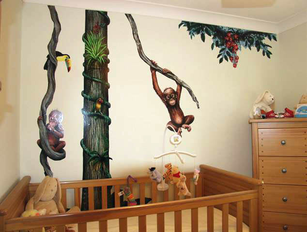 Dětské dekorace Lunami - inspirace,inspirace dětský pokoj,inspirace obývací pokoj, inspirace   - samolepky, obrázky, dekorace - zvířátka africké safari - jungle - papoušek, žirafa, lev, opice - šimpanz