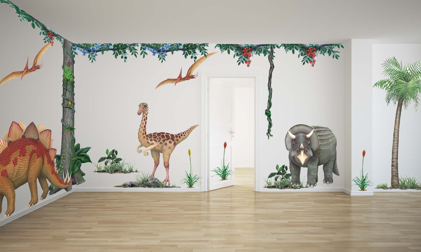 Dětské dekorace Lunami - inspirace,inspirace dětský pokoj,inspirace obývací pokoj, inspirace - samolepky, samolepící obrázky dinosaurů, nástěnná dekorace Dinosauři - pravěk